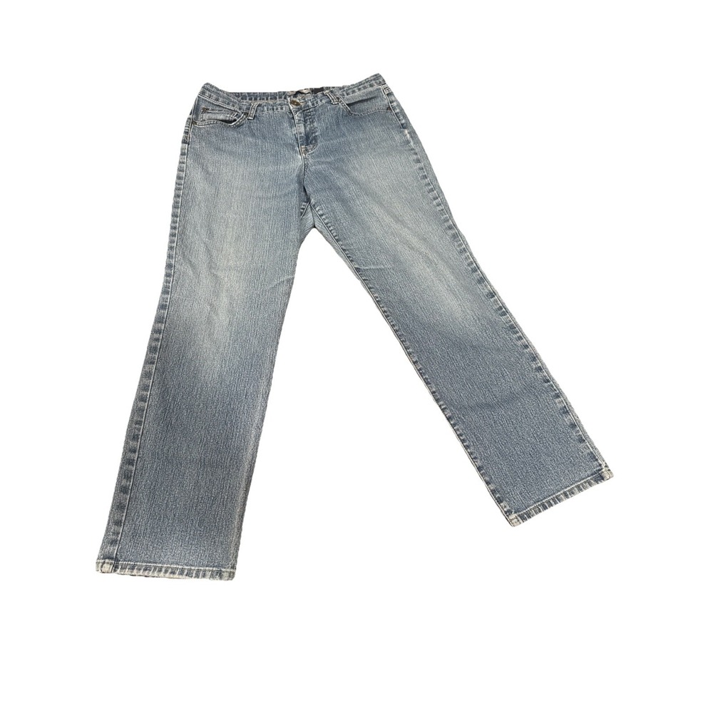 Bandolino Blu Mandie Women's Jeans Size 12 Light Wash‎ Straight Leg Mid Rise